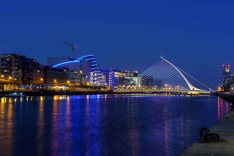 Dublin skyline at night